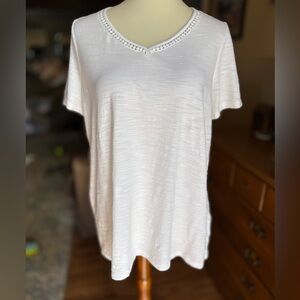 Kim Rogers White Short Sleeve Tee 💯 % Cotton